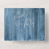 Invitation Tout En Un Heureux jamais après mariage photo bleu gris (Verso)