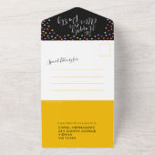 Invitation Tout En Un Heureux jamais après mariage photo confetti (Dehors)