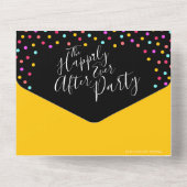 Invitation Tout En Un Heureux jamais après mariage photo confetti (Verso)