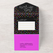 Invitation Tout En Un Heureux jamais après mariage photo confetti (Dehors)