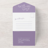 Invitation Tout En Un Heureux jamais après mariage photo violet (Dehors)