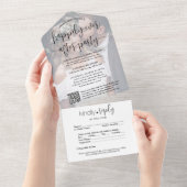 Invitation Tout En Un Heureux toujours après le Mariage du parti QR Code (Déchirure)