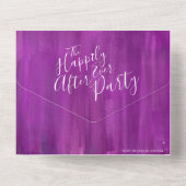 Invitation Tout En Un Heureux toujours après mariage photo mauve (Verso)