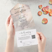 Invitation Tout En Un Heureux toujours après QR Code Mariage photo
