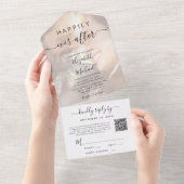 Invitation Tout En Un Heureux toujours après QR Code Mariage photo (Déchirure)