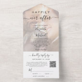 Invitation Tout En Un Heureux toujours après QR Code Mariage photo (À l'intérieur)