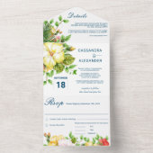 Invitation Tout En Un Hibiscus Mariage tropical (À l'intérieur)