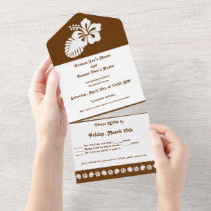 Invitation Tout En Un Hibiscus tropical au chocolat