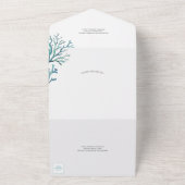 Invitation Tout En Un Hippocampe d'aquarelle 50e anniversaire de Mariage (Dehors)