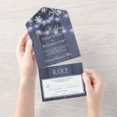 Invitation Tout En Un Hiver merveilleux flocons de neige mariage rustiqu (Déchirure)