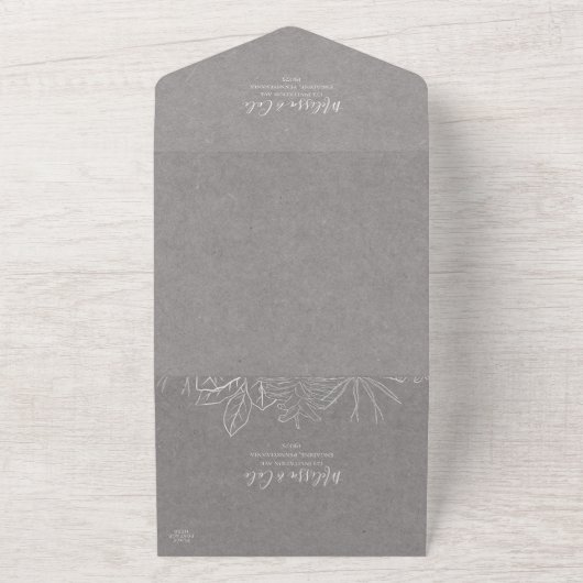 Invitation Tout En Un Hiver rustique | Phoque Gris Et Envoi (Dehors)