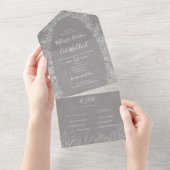 Invitation Tout En Un Hiver rustique | Phoque Gris Et Envoi (Déchirure)