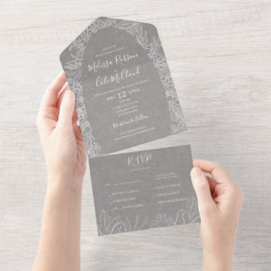 Invitation Tout En Un Hiver rustique   Phoque Gris Et Envoi