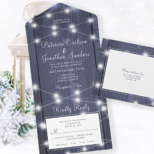 Invitation Tout En Un hiver rustique tout en un mariage rsvp