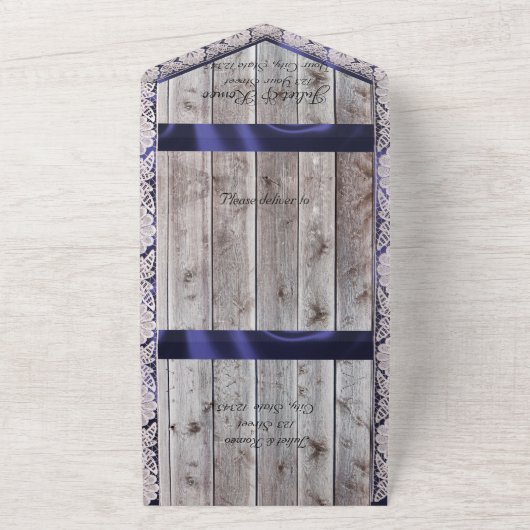 Invitation Tout En Un Horseshoe & Lace Gettin' Hitched Mariage (Dehors)
