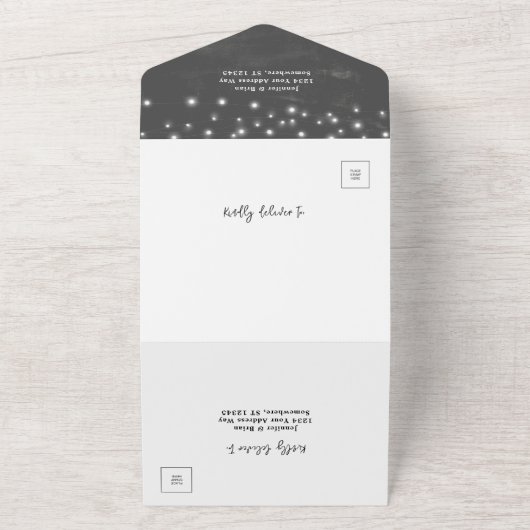 Invitation Tout En Un "Hunt is Over" Rustic Antler Strings Mariage léger (Dehors)