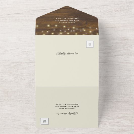 Invitation Tout En Un "Hunt is Over" Rustic Antler Strings Mariage léger (Dehors)