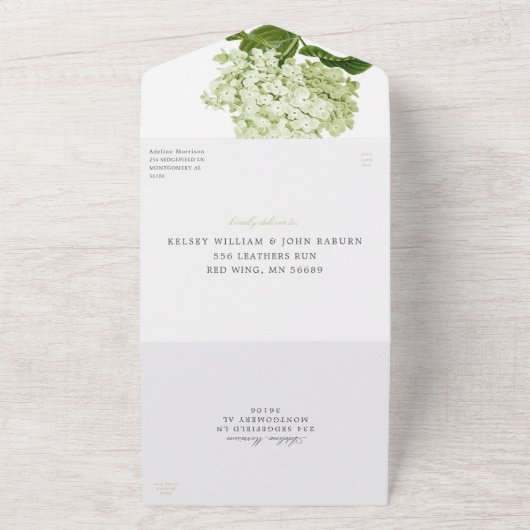 Invitation Tout En Un Hydrangea tout en un blanc et vert (Dehors)
