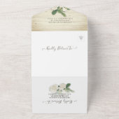 Invitation Tout En Un Hydrangeas Éclairage à cordes Mariage rustique en  (Dehors)