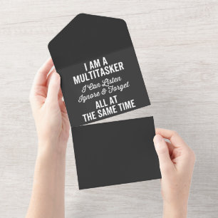 Invitation Tout En Un I Am A Multitache I Can Listes & Forget Al Forget