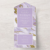Invitation Tout En Un ID Abstrait Lavande d'encre Lux990 (À l'intérieur)