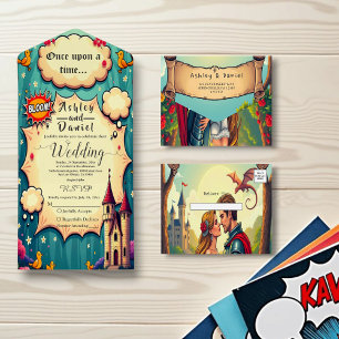 Invitation Tout En Un Il Était Une Fois Woodland Castle Fairytale Mariag