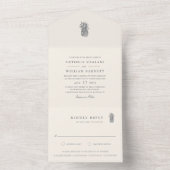 Invitation Tout En Un Île Vintage Mariage ananas (À l'intérieur)