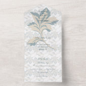 Invitation Tout En Un Imaginaire Dusty Blue Floral hiver (À l'intérieur)