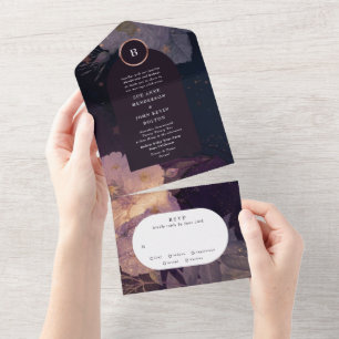 Invitation Tout En Un Imaginaire Floral Arch Rose Gold Elegance Mariage