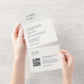 Invitation Tout En Un Initiales chic noir et ivoire (Déchirure)