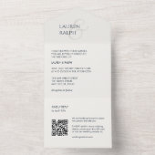 Invitation Tout En Un Initiales chic noir et ivoire (À l'intérieur)