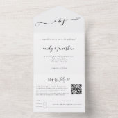 Invitation Tout En Un Initiales Code QR Écriture Élégante Toute Couleur (À l'intérieur)