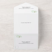 Invitation Tout En Un Initiales et ampersand vert à la menthe, mariage r (Dehors)