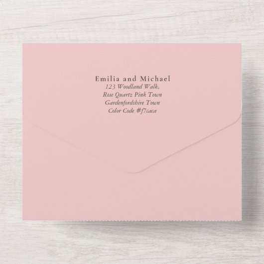 Invitation Tout En Un Invitación de Boda Español Inglés Rsvp FOLKART (Verso)