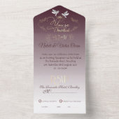 Invitation Tout En Un invitación de boda personalizada con anillos (À l'intérieur)