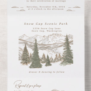 Invitation Tout En Un Invitation à un mariage dans les montagnes