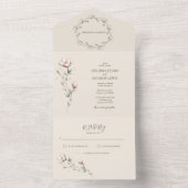 Invitation Tout En Un Inviter le Mariage Rose sauvage tout en un mariage (À l'intérieur)