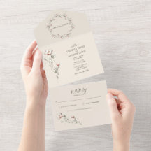 Inviter le Mariage Rose sauvage tout en un mariage