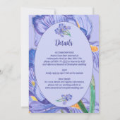 Invitation Tout en un, iris violet avec Mariage à cadre ovale (Dos)