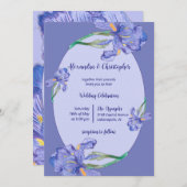 Invitation Tout en un, iris violet avec Mariage à cadre ovale (Devant / Derrière)