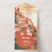 Invitation Tout En Un Italie Élégante moderne Destination Mariage (À l'intérieur)