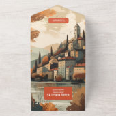 Invitation Tout En Un Italie Lac de Côme Destination Mariage (Dehors)