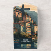 Invitation Tout En Un Italie Lac de Côme Destination Mariage (Dehors)