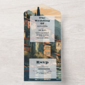 Invitation Tout En Un Italie Lac de Côme Destination Mariage (À l'intérieur)