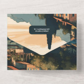 Invitation Tout En Un Italie Lac de Côme Destination Mariage (Verso)