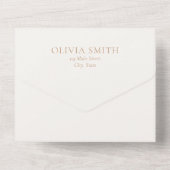 Invitation Tout En Un Ivoire simple et Mariage moderne Tan (Verso)