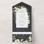 Invitation Tout En Un Ivory Bloom | Mariage d'arche florale aquarelle (À l'intérieur)
