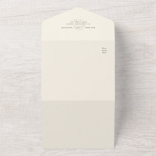 Invitation Tout En Un Ivory Elegant Fleur sauvage QR Code Mariage (Dehors)
