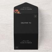 Invitation Tout En Un Ivory Fall Fleur sauvage Botanique QR Code Mariage (Dehors)