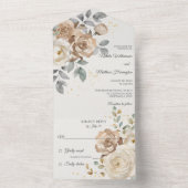 Invitation Tout En Un Ivory Floral Wedding (À l'intérieur)